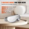 VEVOR Eye Massager with Heat, Heated Eye Massage Mask with 5 Modes and Bluetooth Music, 180° Foldable Eye Care Massager for Migraines, Eye Strain