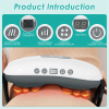 Stone Abdominal Massager - Dual Rotating Heads with 6 Red Lights, 5 Modes 3 Speeds 3 Heat Settings, 2500mAh Rechargeable