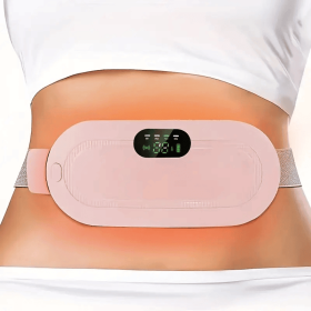 Portable Heating Pad, Cordless Heating Pad with 3 Heat Levels and 4 Massage Modes (Color: Pink)