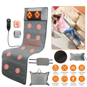 Full Body Electric Massage Mat with Heat Vibration Massage Pad Cushion Back Massage Mattress Chair Pad with Neck Massage Pillow with 10 Vibration Moto (Type: Advanced)